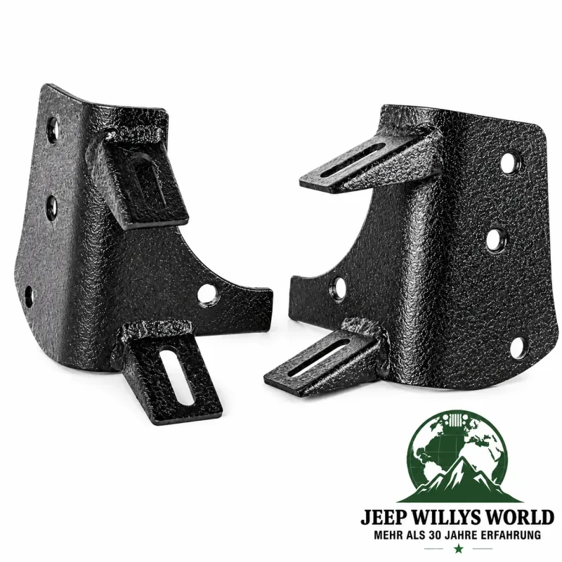Rugged Ridge Scheinwerferhalter Scheibenrahmen Schwarz strukturiert Jeep Wrangler TJ (1996-2006)