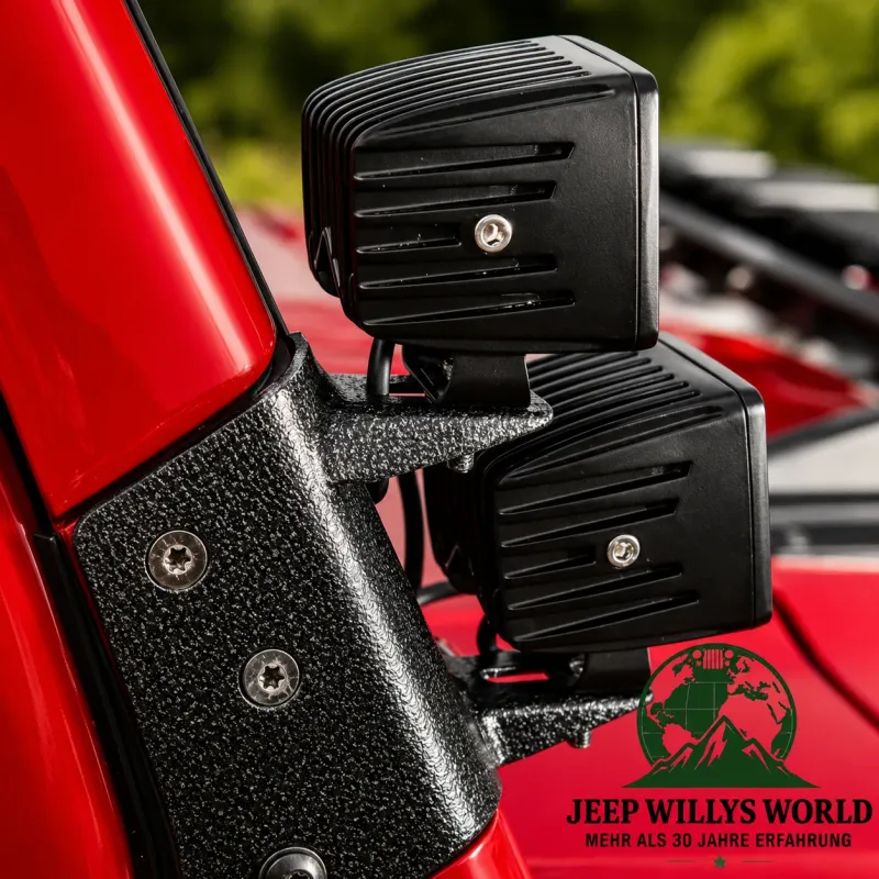 Scheinwerferhalter Scheibenrahmen Schwarz Jeep Wrangler TJ 96-06