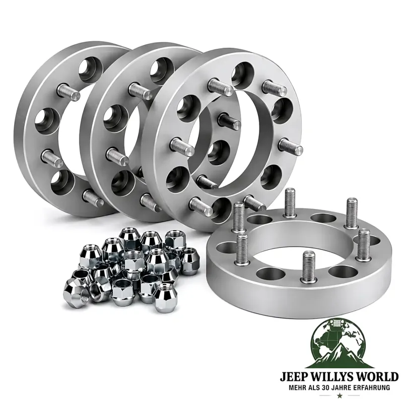 Hofmann Spurverbreiterung 60mm Aluminium mit Gutachten Jeep CJ5 CJ7 CJ8 (1976-1986).
