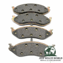 Bremsbeläge Set Vorderachse Jeep CJ YJ XJ MJ 82-89, 4 Stück, Übersichtsbild auf Belagseite.