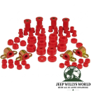 Karosseriebuchsen Fahrwerkbuchsen Komplett Set PU rot Jeep CJ 76-79
