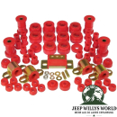 Karosseriebuchsen Fahrwerkbuchsen Komplett Set inkl. Getriebegummi PU rot Jeep CJ 80-86