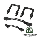 Motorhauben Auflagebügel Set schwarz für CJ + Wrangler YJ 55-95
