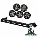 Rugged Ridge Lampenbügel Motorhaube mit 5 LED Scheinwerfer Schwarz Matt Jeep Wrangler JK (07-18)