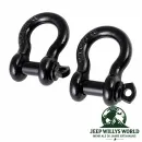 Schäkel Paar Heavy Duty schwarz 4.300 kg Jeep CJ5 CJ7 CJ8 / Wrangler YJ TJ JK JL (76-26)