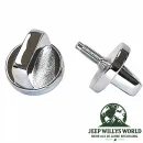OMIX-Ada Windschutzscheibenrahmen Scheibenrahmenknöpfe innen verchromt rechts + links Jeep CJ5 CJ7 CJ8 / Wrangler YJ (1972-1995)