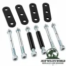 Rugged Ridge Blattfeder Federschäkel Paar verstärkt hinten rechts und links +1" - 25mm ohne Buchsen Jeep CJ5 CJ7 CJ8 (76-86)