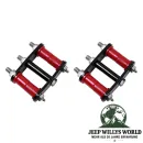 Rugged Ridge Leaf Spring Shackle greaseable Heavy Duty Pair Rear left and right with red bushings +1" - 25mm Jeep CJ5 CJ7 CJ8 (1976-1986)