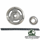 Steuerkettensatz 3 teilig Steuerkette, Kurbelwellenrad, Steuerkettenführung AMC 2,5L. Jeep CJ5 CJ7 CJ8 / Wrangler YJ TJ / Cherokee XJ (1983-2002).