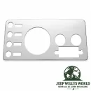 RT Off-Road Tachoblende mit Radio Ausschnitt Edelstahl poliert Jeep CJ5 CJ7 CJ8 (1976-1986)
