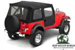Supertop Verdeck inkl. teilbare Türen Black Denim Jeep CJ7 Wrangler YJ (80-95), montiert.
