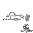 Auspuffanlage Komplett Kit für 4.0L Motor inkl. Katalysator, Hosenrohr, Endrohr, Endtopf, Schellen und Auspuffgummis. Jeep Wrangler YJ (1993-1995).