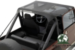 Bestop Bikini Top Traditional Style Mesh Jeep CJ7 CJ8 Wrangler YJ (76-91), montiert, Nahansicht.