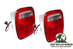 Tail light pair US right + left chrome Jeep CJ 76-80