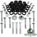 Karosserieauflagegummi Set inkl. Buchsen Jeep CJ5 CJ7 CJ8 (79-86)