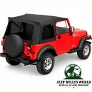 Bestop Replacement Top Cover with tinted windows Black Denim without rods Jeep CJ7 + Wrangler YJ (1976-1995)
