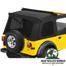 Sunrider Soft Top Black Denim mit getönten Scheiben Jeep CJ7, Wrangler YJ (76-95).