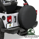 Bestop Reserveradhülle Black Denim 33 inch Jeep CJ5, CJ7, CJ8, Wrangler YJ, TJ, JK (55-18), montiert.