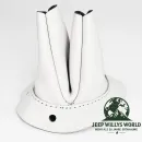 MD Juan Shifter Boot in white Leather for Dana 18 Transfer Case. Jeep Willys MB / Ford GPW (1941-1945)