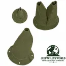 MD Juan Schaltmanschetten Set 3teilig in Leder. Jeep Willys MB / Ford GPW (41-45)