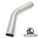 Auspuff Rohrbogen Universal Edelstahl 45° Ø 57mm / 2,25" Jeep