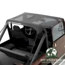 Bestop Bikini Top Traditional Style Mesh Jeep CJ7 CJ8 Wrangler YJ (76-91), montiert, Nahansicht.
