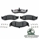 Bremsbeläge Set Vorderachse Jeep CJ YJ XJ MJ 82-89, 4 Stück, Übersichtsbild auf Belagseite.