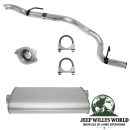 Endschalldämpfer und Endrohrbogen Kit (aluminisiert) inkl. Schellen und Flansch. 2,25