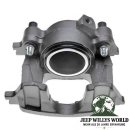 Bremssattel vorne links Jeep CJ5 CJ7 CJ8 YJ XJ MJ 82-89, auf Oberseite liegend von schräg vorne abgebildet.