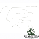 7-teiliger Bremsleitungssatz Jeep CJ8 81-85, alle 7 Leitungen abgebildet.