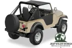 Bestop Traditional Style Bikini Top, Black Crush, schwarzes Kunstleder (strukturiert). Jeep CJ5 (1976-1983), montiert