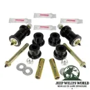 Leaf Spring Bushing Set, Frame Side Greasable Front or Rear PU Black Jeep CJ 76-86