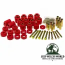 Prothane Karosserieauflagegummi & 1" Body Lift Kit (Höherlegung), Polyurethan rot. Jeep Wrangler YJ (1987-1995)