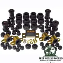 Karosseriebuchsen Fahrwerkbuchsen Komplett Set inkl. Getriebegummi PU schwarz Jeep CJ 80-86