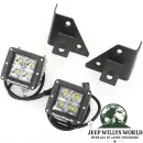 LED Zusatz Scheinwerfer inkl. Halter am Scheibenrahmen Jeep CJ Wrangler 76-95