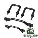 Motorhauben Auflagebügel Set schwarz für CJ + Wrangler YJ 55-95