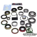 Master Reparatur Kit für NP231 Verteilergetriebe inkl. Lager, Dichtungen, Simmerringe, Schaltführungen für Schaltgabeln, RTV Dichtmasse und Filter. Jeep Cherokee XJ / Wrangler YJ / TJ (1987-2006), voller Lieferumfang abgebildet.