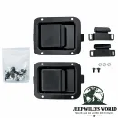 Bestop Paddle Style Door Handle Kit Jeep M38A1, CJ5, CJ7 (55-80), close-up with outside facing up.