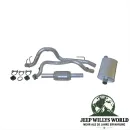 Auspuffanlage Komplett Kit für 4.0L Motor inkl. Katalysator, Hosenrohr, Endrohr, Endtopf, Schellen und Auspuffgummis. Jeep Wrangler YJ (1993-1995).