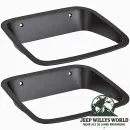 Scheinwerferrahmen Blenden Paar US, Schwarz Kunststoff, Fahrer- & Beifahrerseite (rechts & links). Jeep Wrangler YJ (1987-1995)