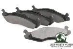 Bremsbeläge Set Vorderachse Jeep CJ YJ XJ MJ 82-89, 4 Stück, Übersichtsbild auf Belagseite.