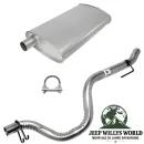 Aluminisiertes Endschalldämpfer und Endrohrbogen Kit für 2,5L oder 4,0L Motor Auspuffanlage. Jeep Wrangler YJ (1987-1992) inkl. Schelle.