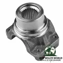 Kardanflansch Dana 30 Vorderachse, 44 Hinterachse, 300 Verteilergetriebe Jeep CJ Wrangler Cherokee Commanche 66-93, Flansch verschraubung auf Montagepunkten liegend, ganzer Artikel zu sehen.