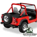 Duster Heckabdeckung Black Crush Jeep CJ7, Wrangler YJ (80-91), rear right view, mounted duster.