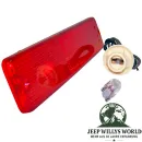 Blinkleuchte Seitlich rot + Fassung mit Kabel + Birne Jeep CJ 72-86