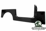 Omix Karosserieseitenteil rechts, Mopar lizensierte Logo Prägung, schwarz grundiert. Jeep CJ7 / Wrangler YJ (1976-1995). Direkt passendes Ersatzteil.