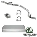 Endschalldämpfer und Endrohrbogen Kit (aluminisiert) inkl. Schellen und Flansch. 2,25