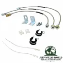 Bremsschläuch Flexschläuch Set Edelstahl bis 6" Jeep Wrangler + Cherokee + Grand Cherokee 84-06