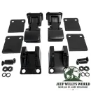 Motorhaubenverschluss Haken Set TJ Optik schwarz Edelstahl Jeep CJ + YJ 55-95