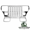 RT Off-Road Kühlergrillblende Edelstahl + Chrom Scheinwerferblenden Scheinwerferringe Jeep Wrangler YJ (1987-1995)